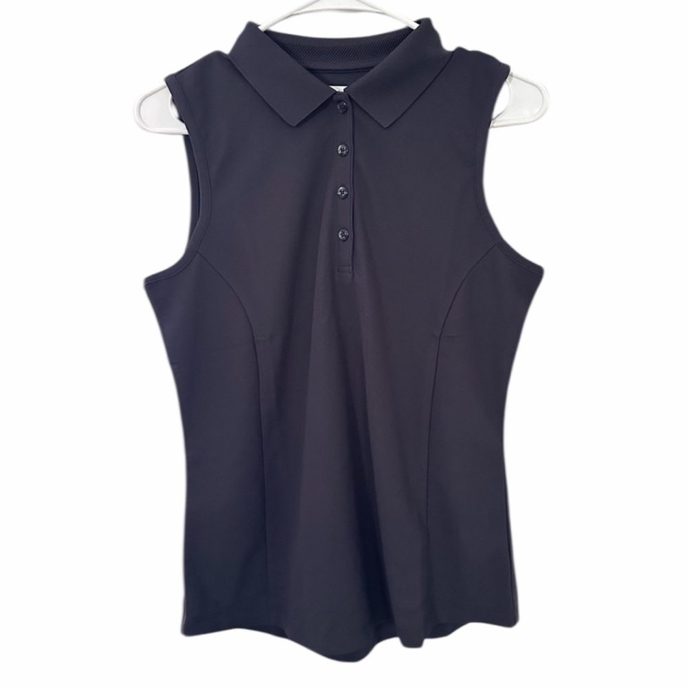 Greg Norman Play Dry Golf Shirt Womens Medium Charcoal NWT PTP 18”
